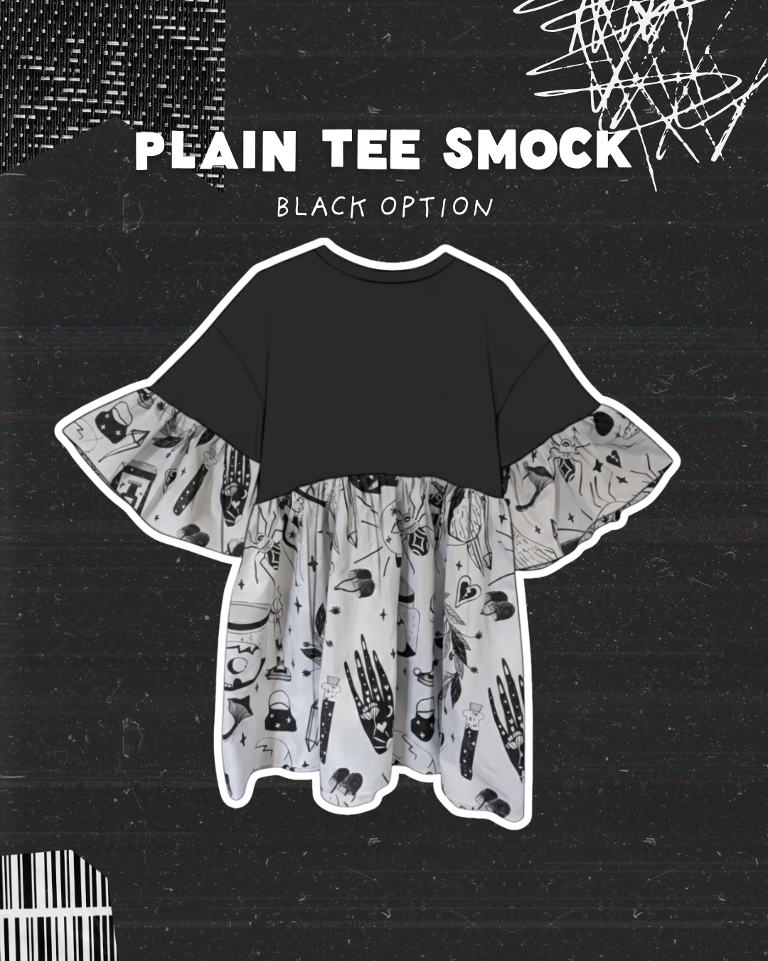 Plain Black Tee - Create Your Own Smock