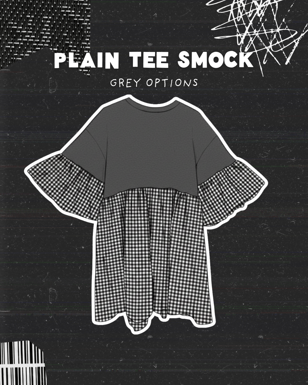 Plain Grey Tee - Create Your Own Smock