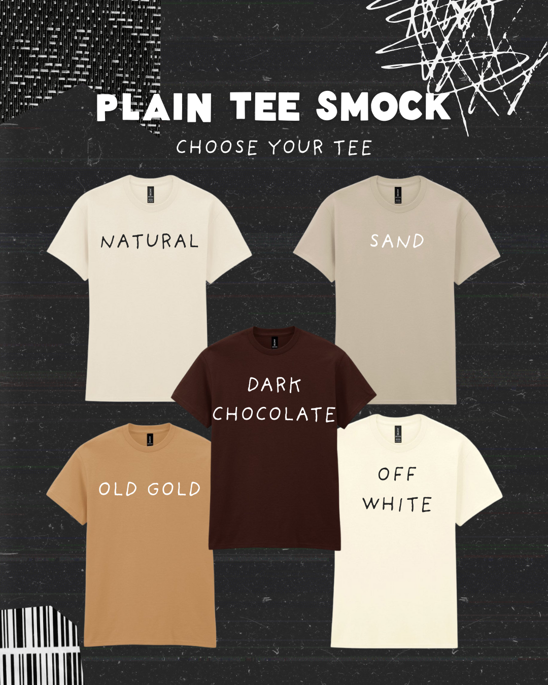 Plain Neutral Tee - Create Your Own Smock