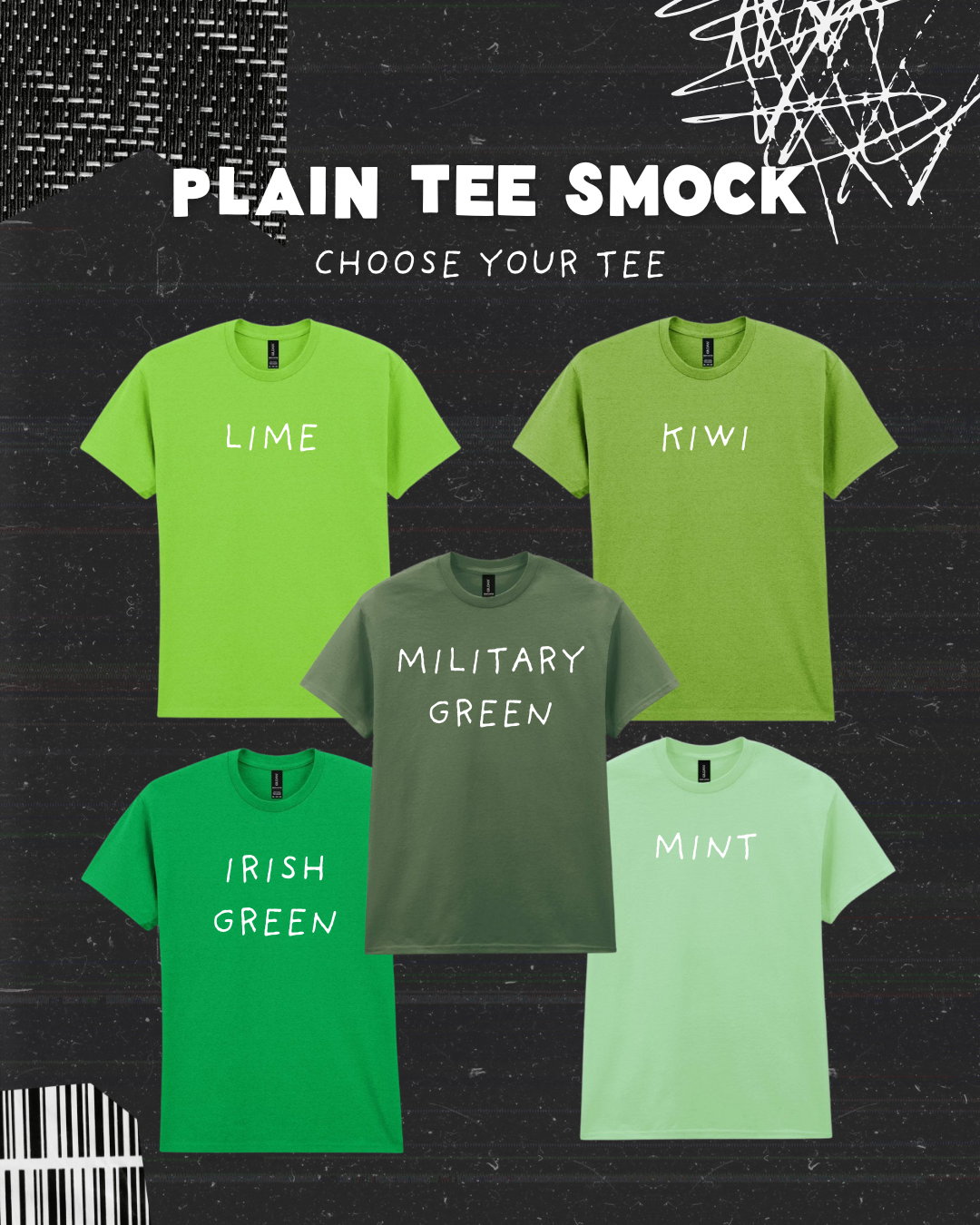 Plain Green Tee - Create Your Own Smock