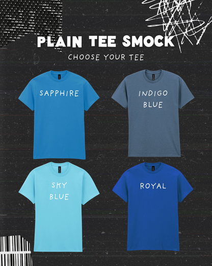 Plain Blue Tee - Create Your Own Smock