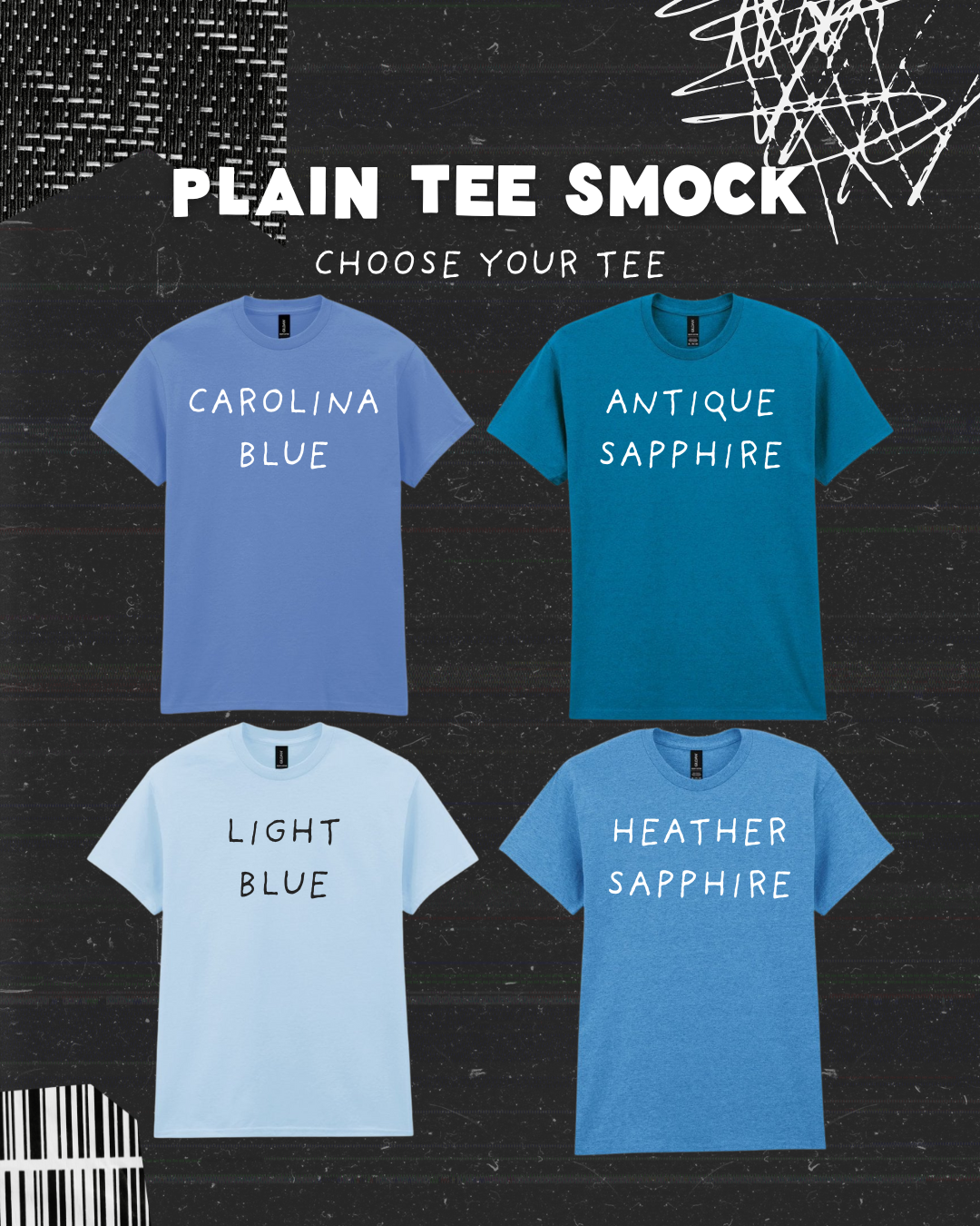 Plain Blue Tee - Create Your Own Smock