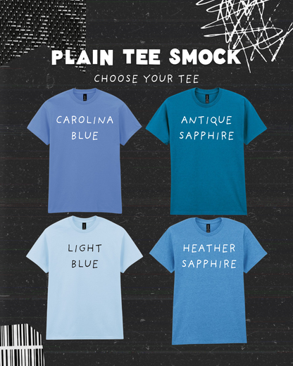 Plain Blue Tee - Create Your Own Smock